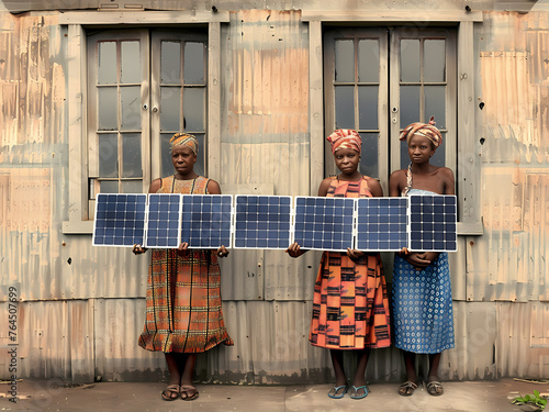 AI-Generated Image: Women Empowering Community with Solar Energy © Enrique