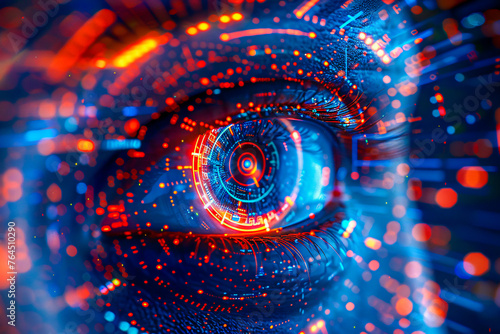 Futuristic Eye Scan Technology, Secure Digital Identification © Jannat