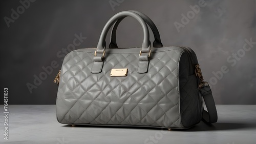 grey woman leather handbag