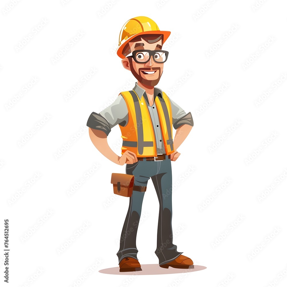 Expertise in Action: A Cheerful Civil Engineer at Work in a Expertise in Action: A Cheerful Civil Engineer at Work in a