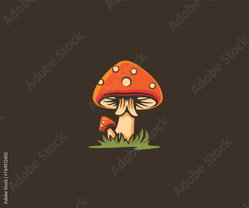 mushroom logo design illustration