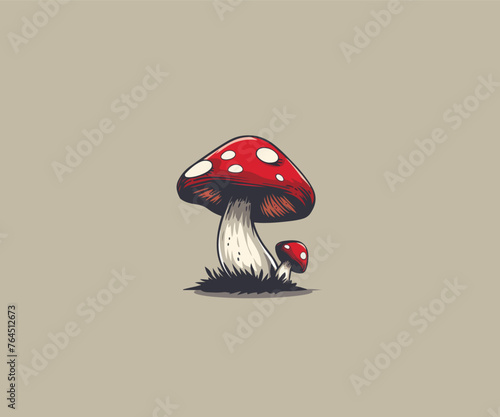 mushroom logo design illustration
