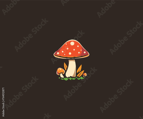 mushroom logo design illustration