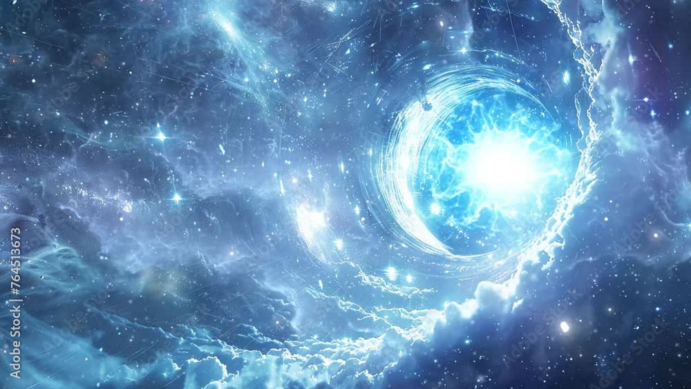 cinematic shot ethereal voyager emerges. seamless looping overlay 4k virtual video animation background