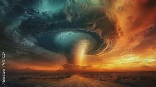 amatic Tornado Vortex seamless looping time-lapse virtual 4k video animation background. photo