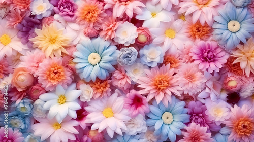 Colorful flowers background  season concept