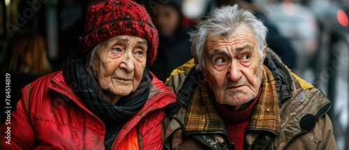 Elderly Couple Surrounded by Family & Friends in Urban Community, Bonding Through Shared Experiences & Mutual Support for Happiness & Unity