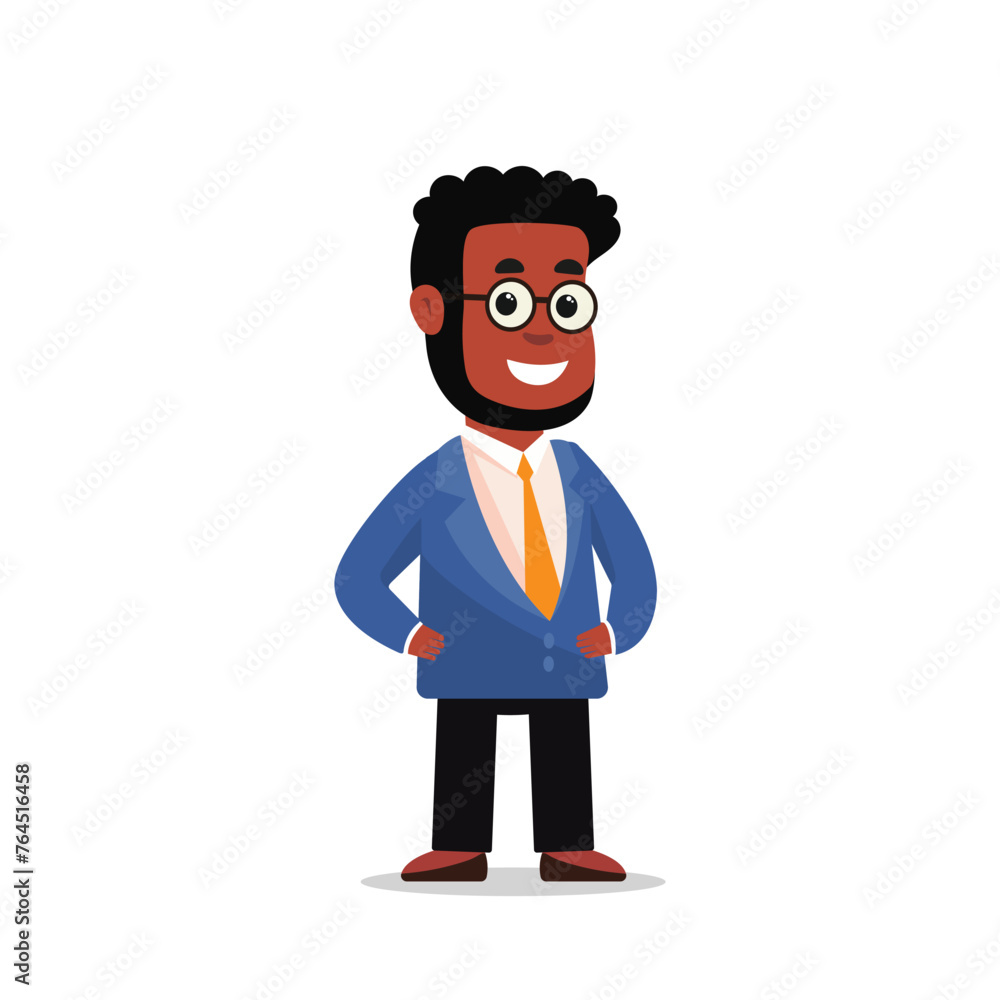 Male businessman standing confidently isolated on white background. Vector illustration Male businessman standing confidently isolated on white background. Vector illustration