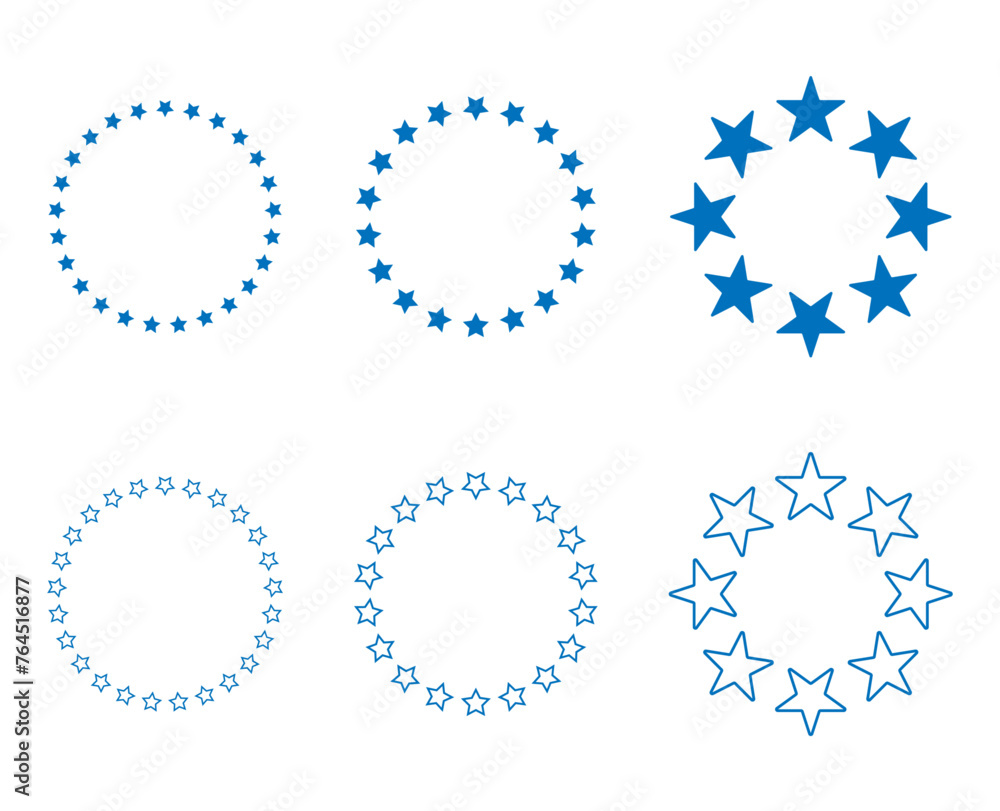 Five star circles icon set vector. Five star circles icon set vector.