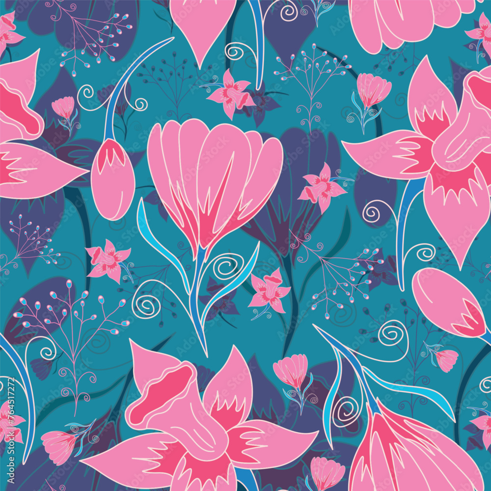 custom made wallpaper toronto digitalVector seamless pattern floral pattern. Tropical botanical trendy pattern