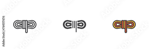 Coiled rope different style icon set