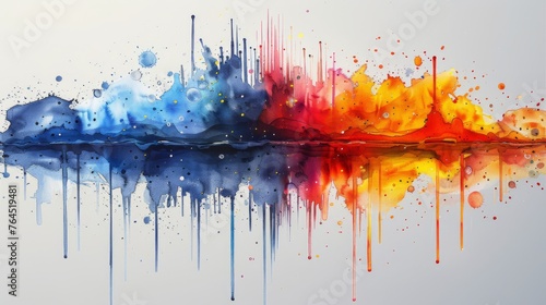 The splatters of watercolor are modernized.