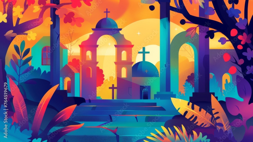 a modern illustration about of holy week