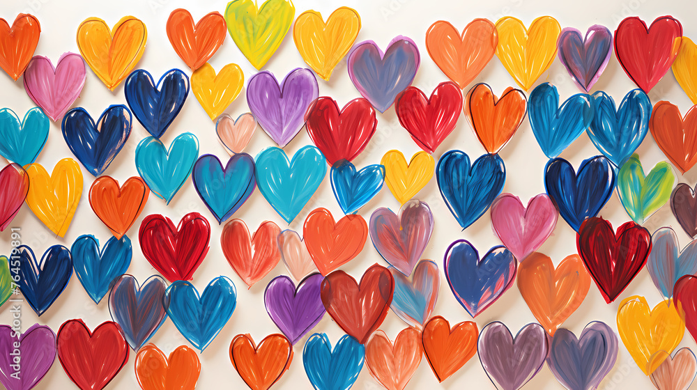 Watercolor seamless valentine heart pattern background Watercolor seamless valentine heart pattern background