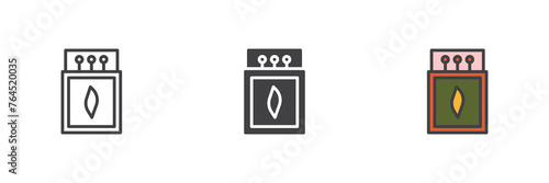 Matches box different style icon set