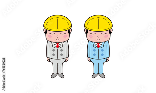 工事現場でお知らせ用の看板イラスト