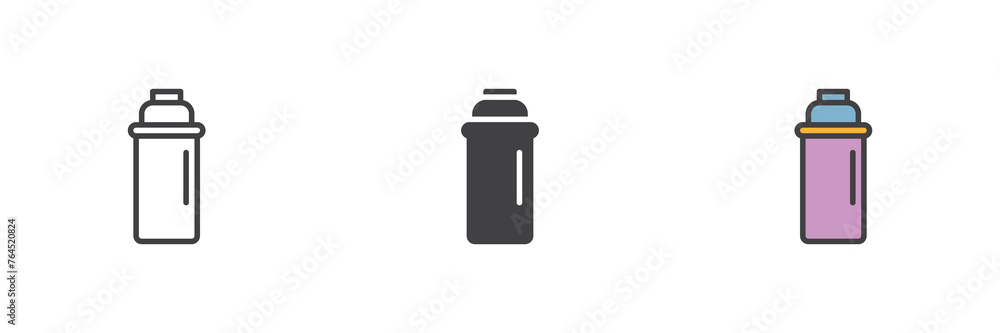 Thermos different style icon set Thermos different style icon set