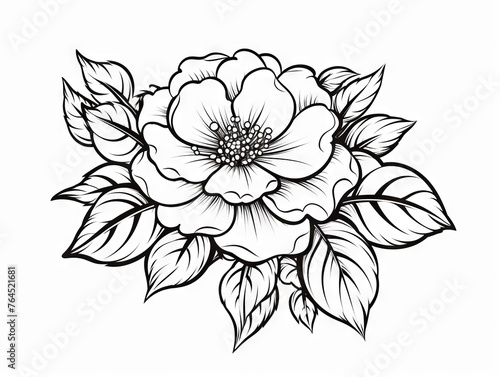 Child-friendly simple flower outline for coloring - ideal for creative learning and art activities