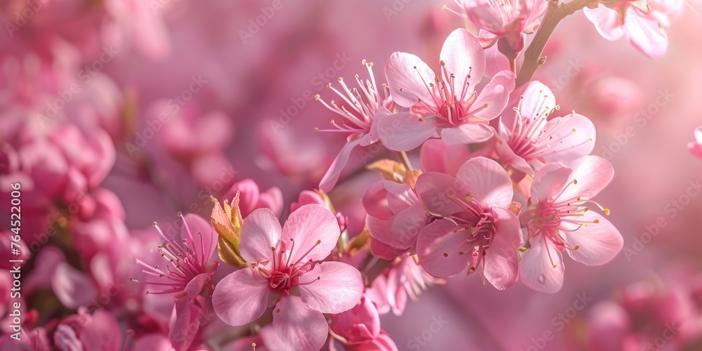 Soft-focus image showcasing a sea of delicate pink cherry blossoms, eliciting emotions of beauty and rebirth