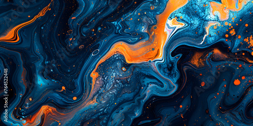 Abstract marbling oil acrylic paint background, generative ai