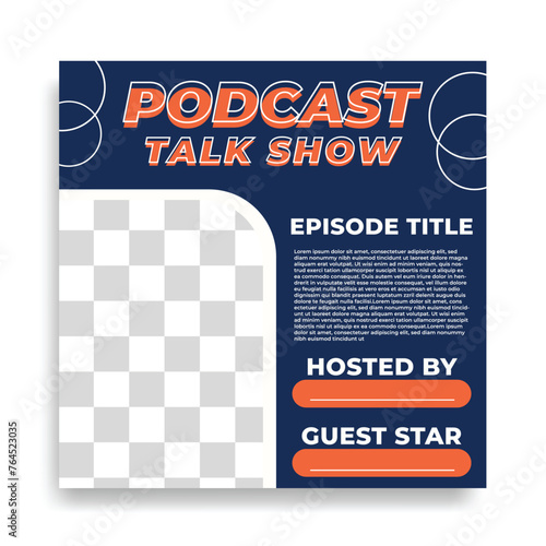 podcast talk show social media post template editable