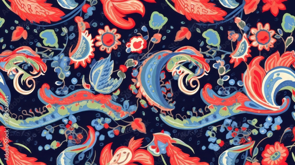seamless pattern with Argyle Paisley i ikat seamless pattern with Argyle Paisley i ikat
