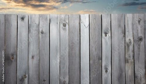 Sleek Slate: Clean Grey Wood Plank Fence