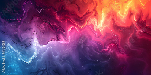 Rainbow Colored Background With Smoke, A Bliss of Colors An abstract wallpaper that blends vibrant shades and fluid shapes. 