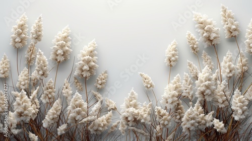  several white flowers against a white background, with a white wall visible in the background