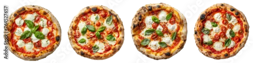 Obraz  z motywem Tasty margarita pizza isolated on white top view