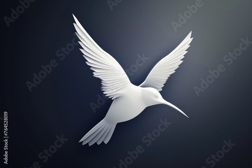 A white bird soaring through the sky, suitable for various design projects