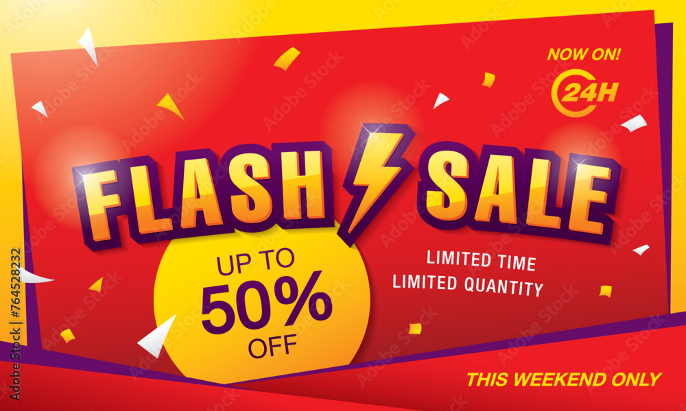 Naklejka premium Flash sale banner template design vector illustration