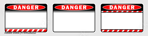 danger sign warning caution blank text space area red message box sticker label object template design