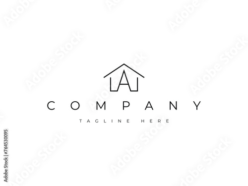 letter A real estate property logo design