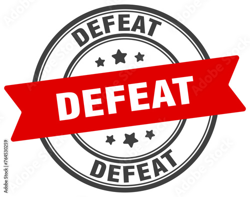 defeat stamp. defeat label on transparent background. round sign