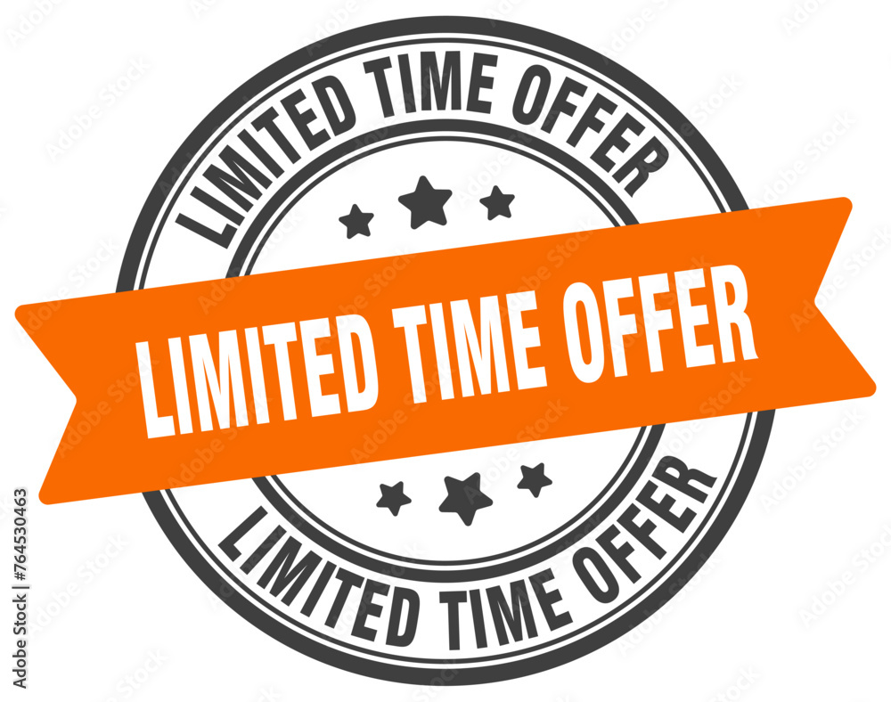 Fototapeta premium limited time offer stamp. limited time offer label on transparent background. round sign
