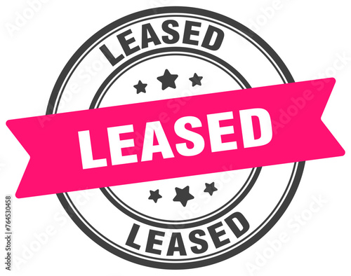 leased stamp. leased label on transparent background. round sign