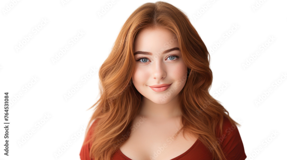 Beautiful, chubby teen girl, 18 years old, smiling, looking at the camera isolated on transparent and white background.PNG image. Beautiful, chubby teen girl, 18 years old, smiling, looking at the camera isolated on transparent and white background.PNG image.