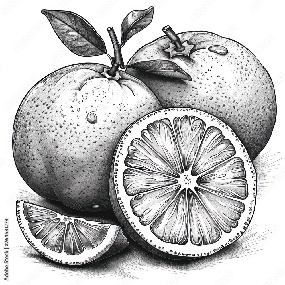 Orange Coloring Page | Fruit coloring pages Stock Illustration | Adobe ...