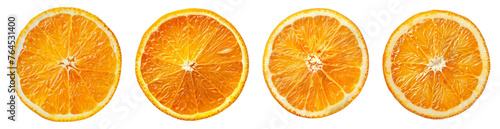 Set of Orange slices Isolated on a transparent background