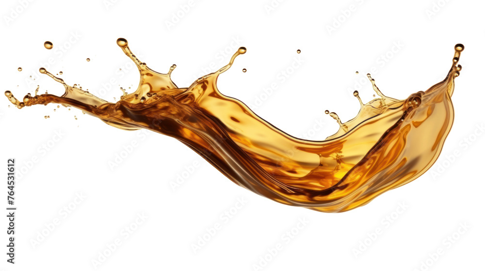 Fototapeta premium Oil splash isolated on transparent and white background.PNG image. 