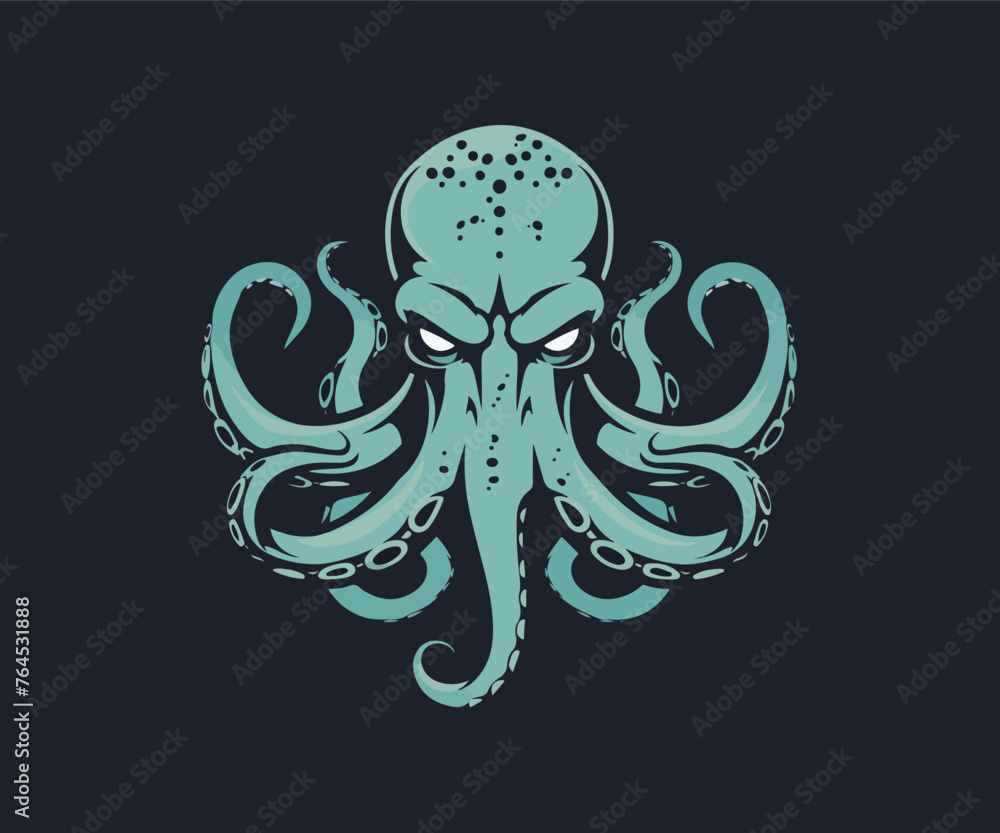 octopus mascot logo illustration