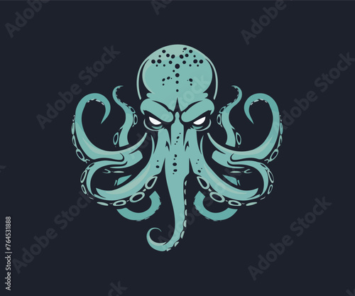 Obraz na płótnie octopus mascot logo illustration w salonie