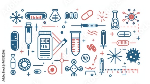 Collection of various medical icons and symbols. Perfect for healthcare designs