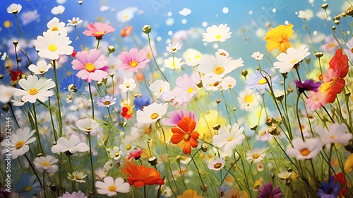 Blooming flowers background