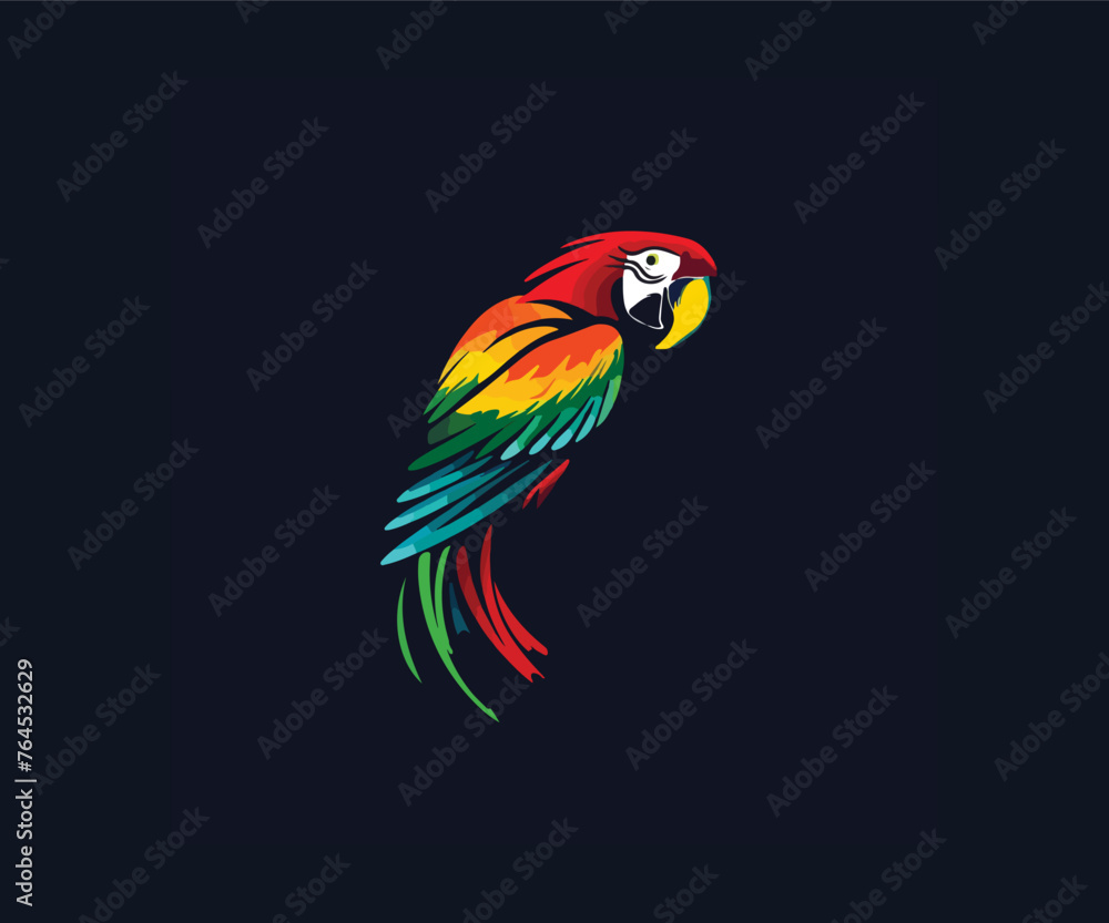 parrot bird logo design template