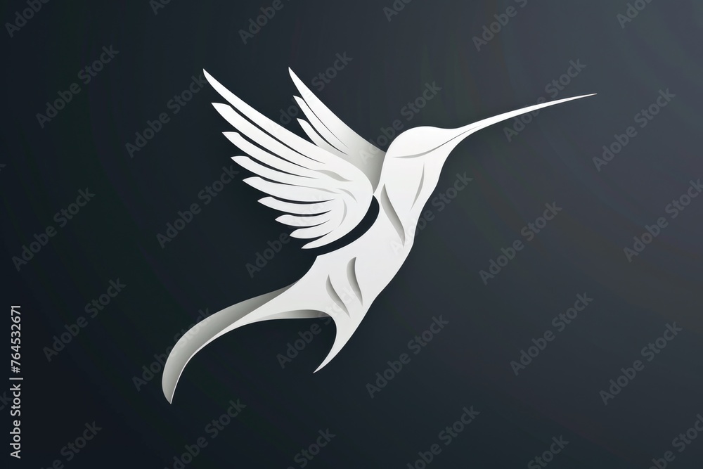 A white hummingbird gracefully flying through the air. Perfect for nature and wildlife themes A white hummingbird gracefully flying through the air. Perfect for nature and wildlife themes