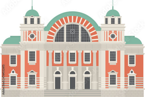 Osaka building vector illustration