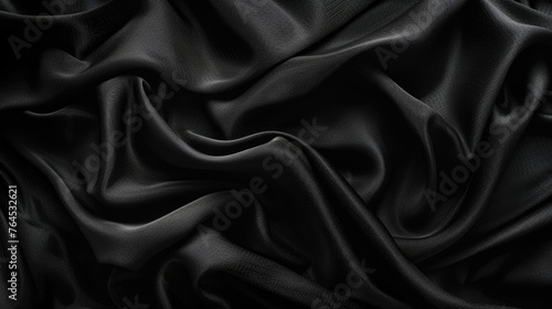 Detailed close-up shot of black fabric. Ideal for backgrounds or textures