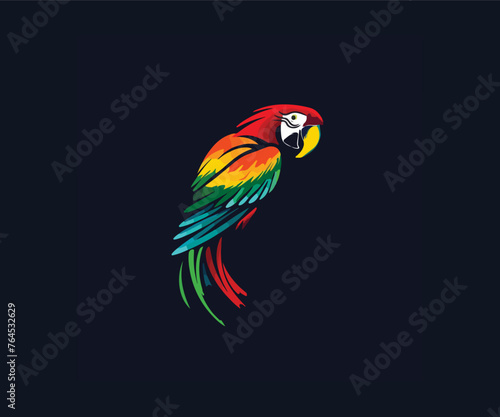 parrot bird logo design template